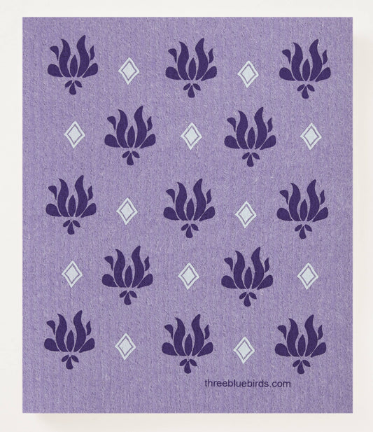 Violet Vibrant Lotus Swedish Dishcloth