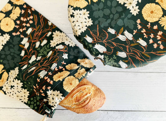 Enchanted Garden Bread Makers Set- bread bag and bowl cover