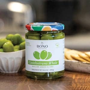 Bono Castelvetrano Sicilian Whole Green Olives Natural