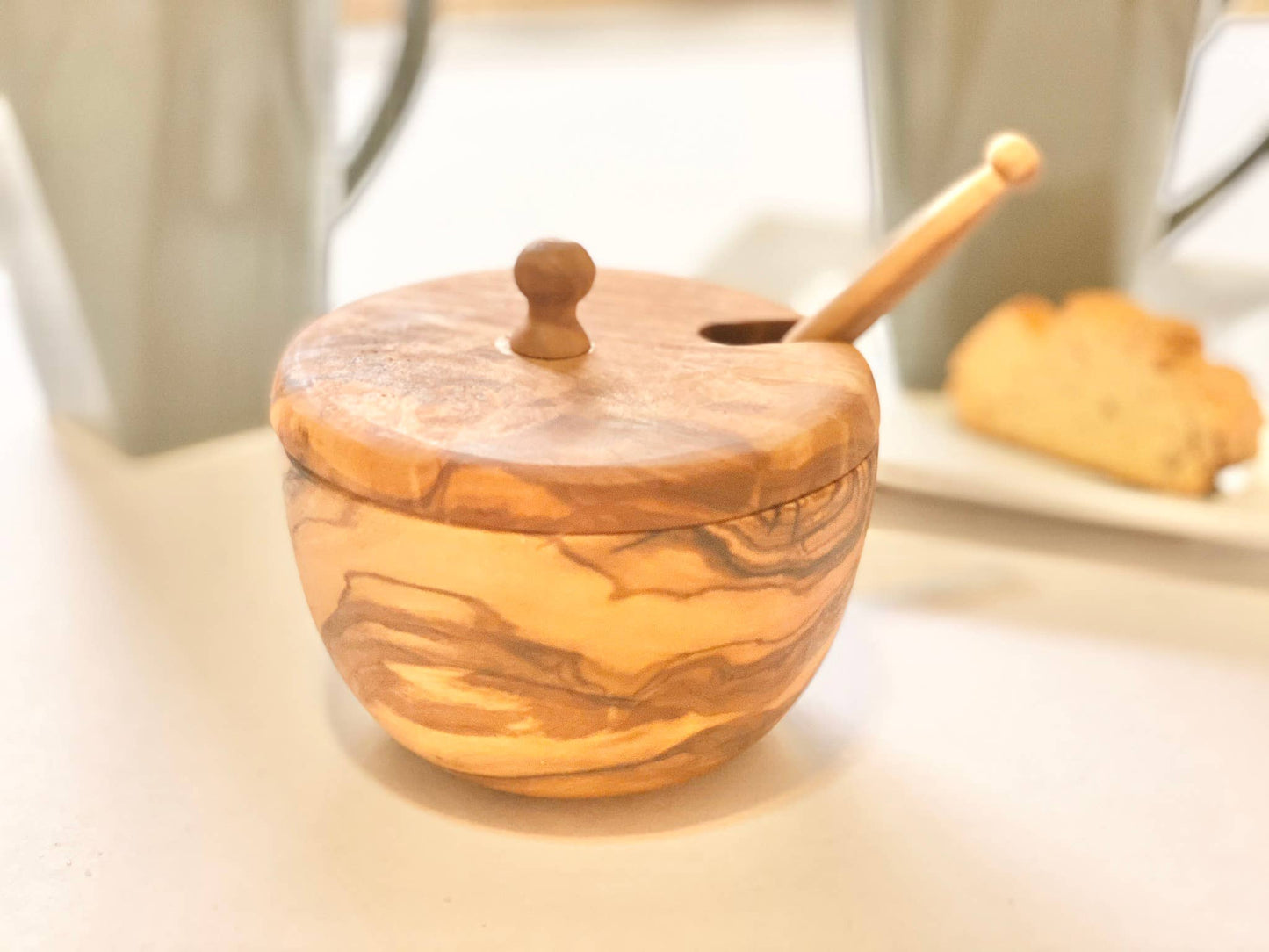 Olive Wood Sugar Bowl