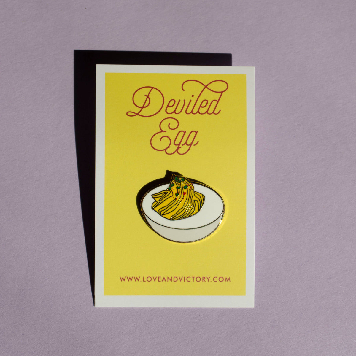Tiny Enamel Deviled Egg Lapel Pin