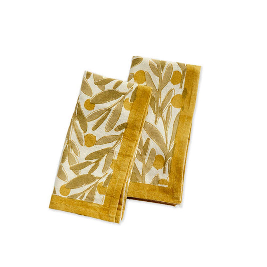 Olive Branch Kalamkari Napkins - Set of 2