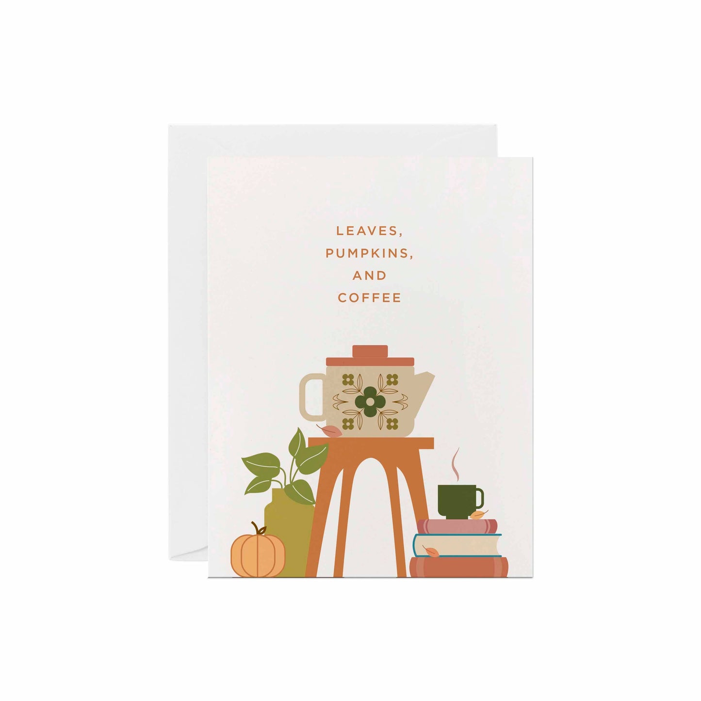 Leaves, Pumpkins, and Coffee | Fall & Thanksgiving Card