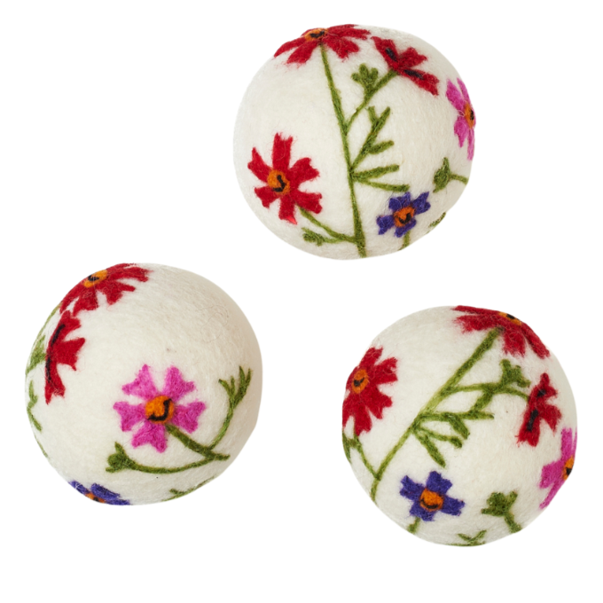 Wool Dryer Balls - Set of 3 Wildflower