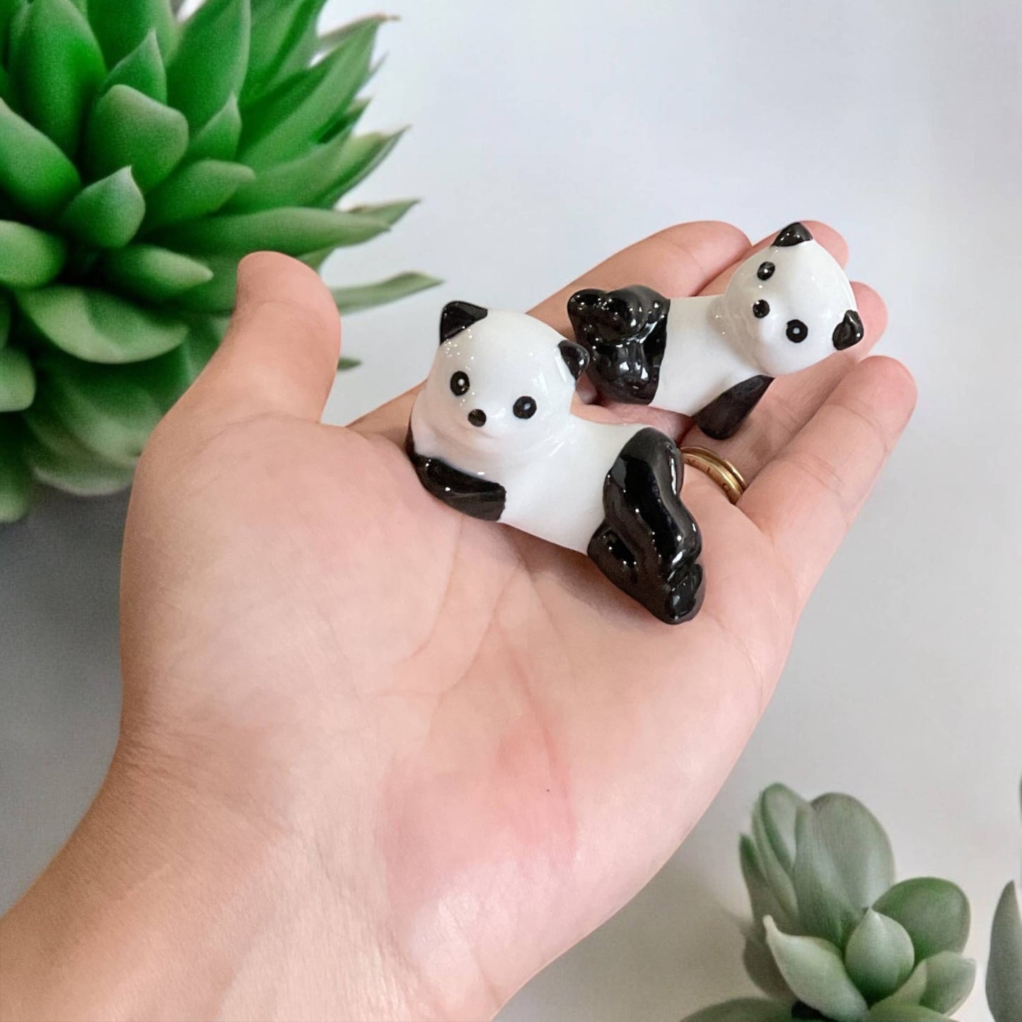 Ceramic Porcelain Panda Chopstick Rest - Set of 2