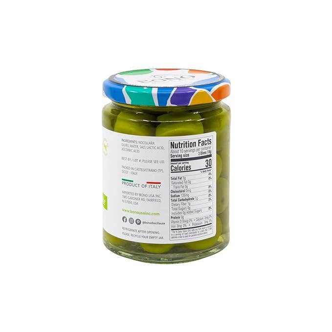 Bono Castelvetrano Sicilian Whole Green Olives Natural