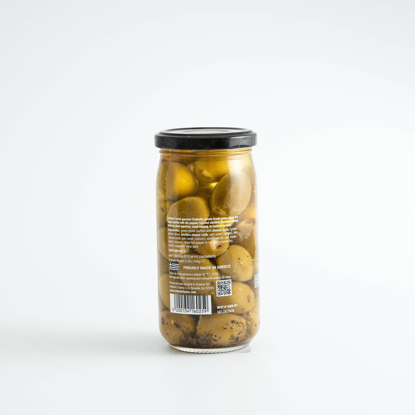 Greek Green Olives Stuffed with Feta & Mizithra