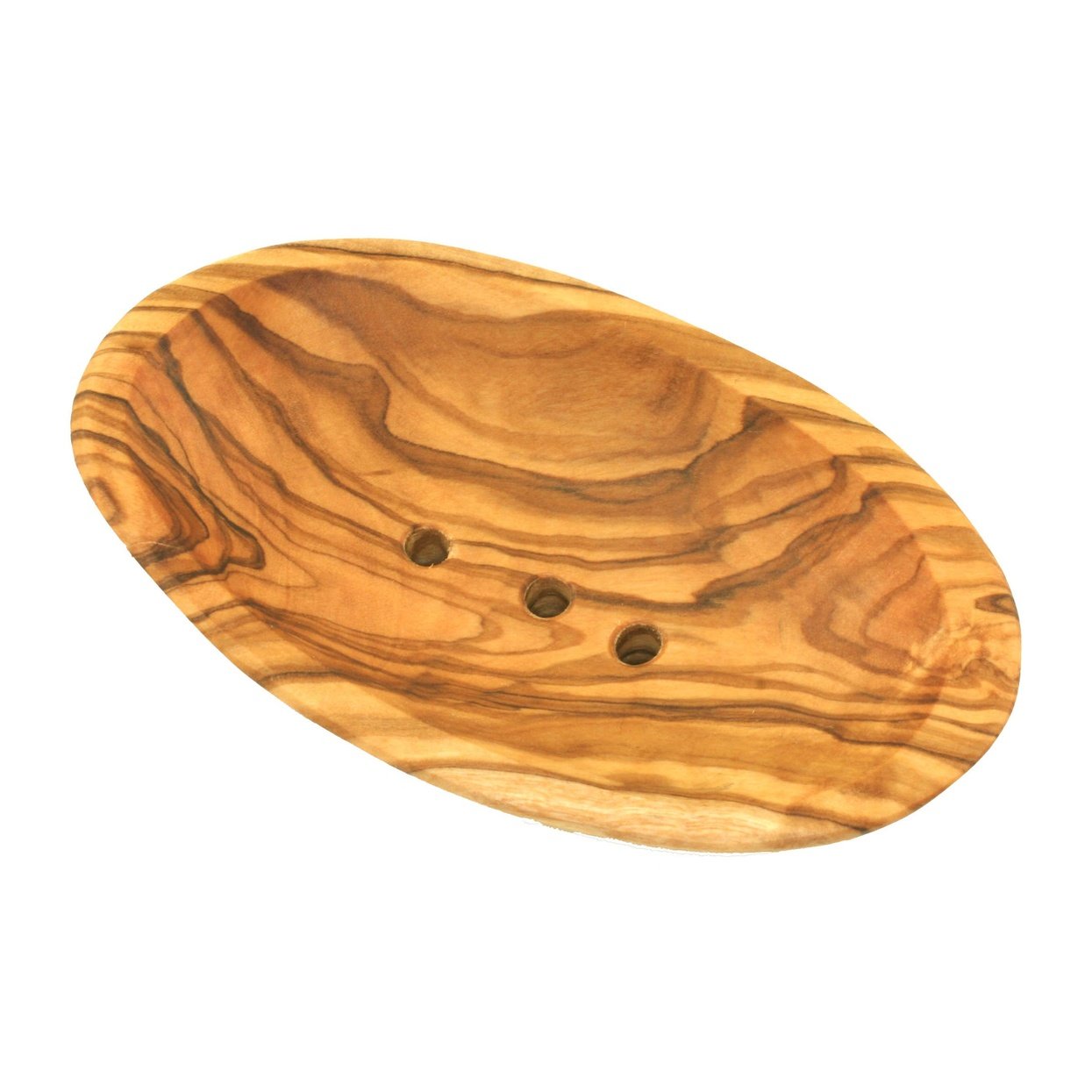 Oval soap dish approx. 14 — 16 cm made of olive wood with groove