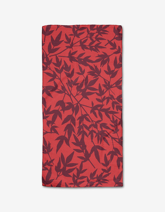 Burgundy Branches Bar Towel