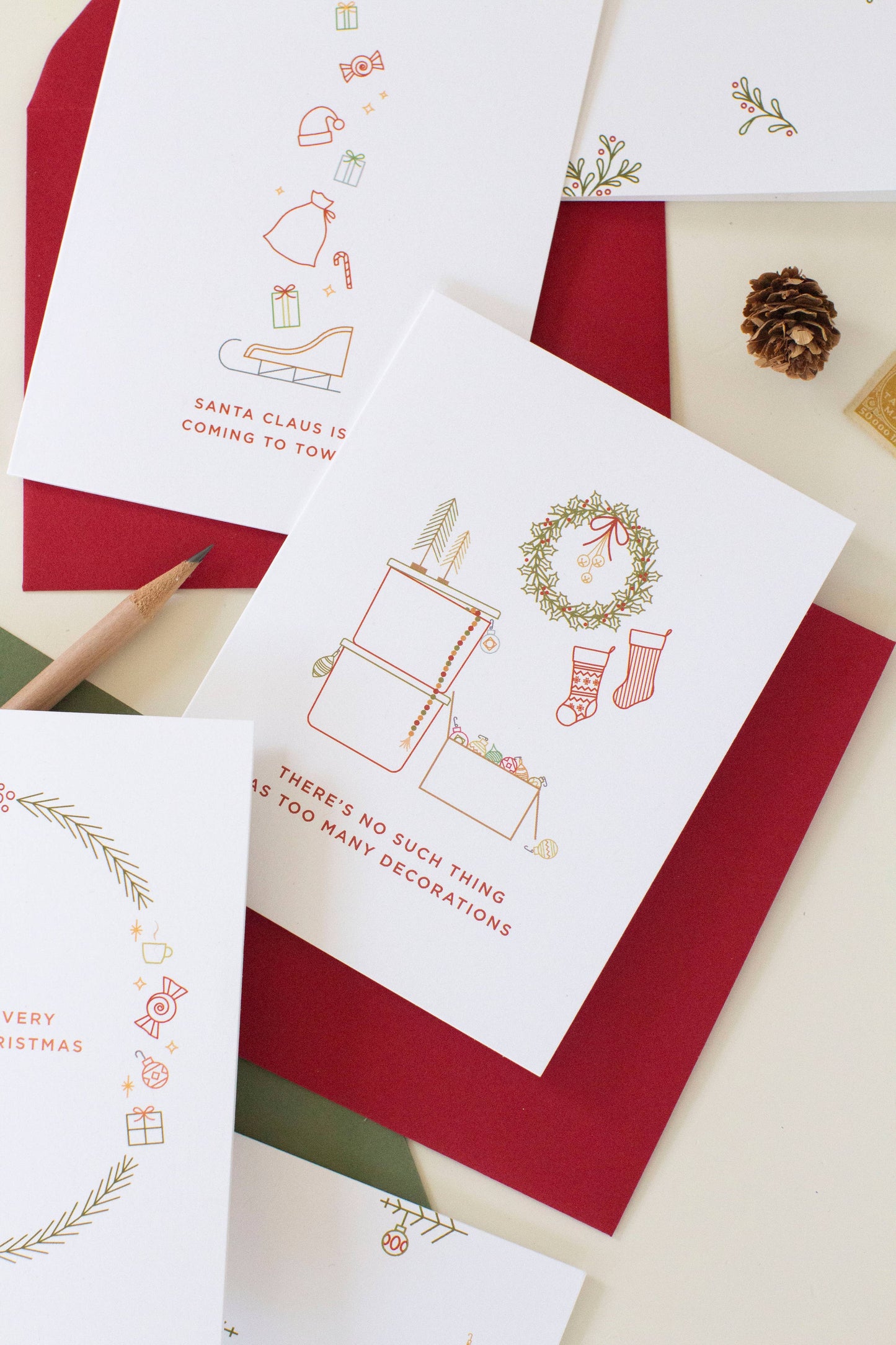 Too Many Decorations | Holiday Greeting Card
