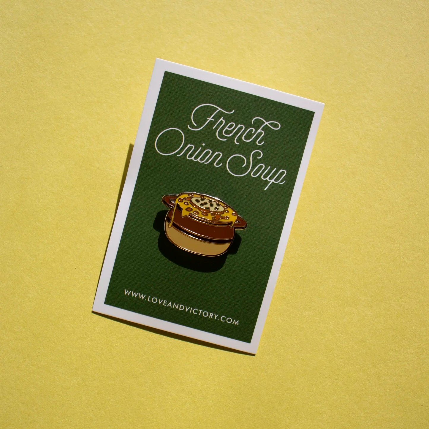 Tiny French Onion Soup Lapel Pin