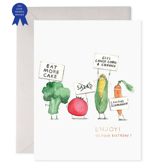 Veggie Strike Birthday Card - E. Frances