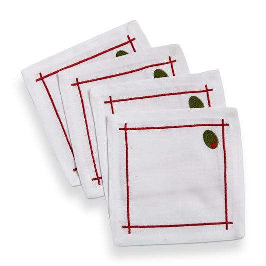 Olive Cotton Coaster - Set of 4