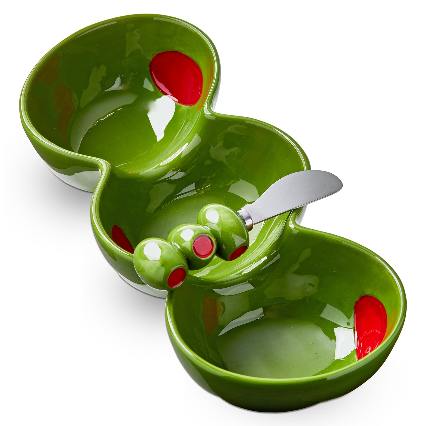 Olive 3-Part Server & Spreader Set of 2