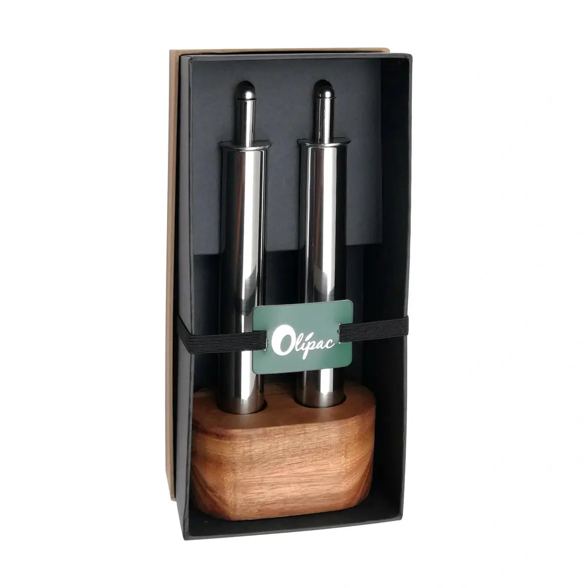 Olipac Filare Oil and Vinegar Cruet Set (Wooden Base)