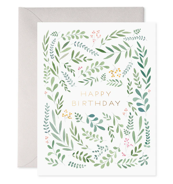 Pretty Leaves Birthday Card - E. Frances