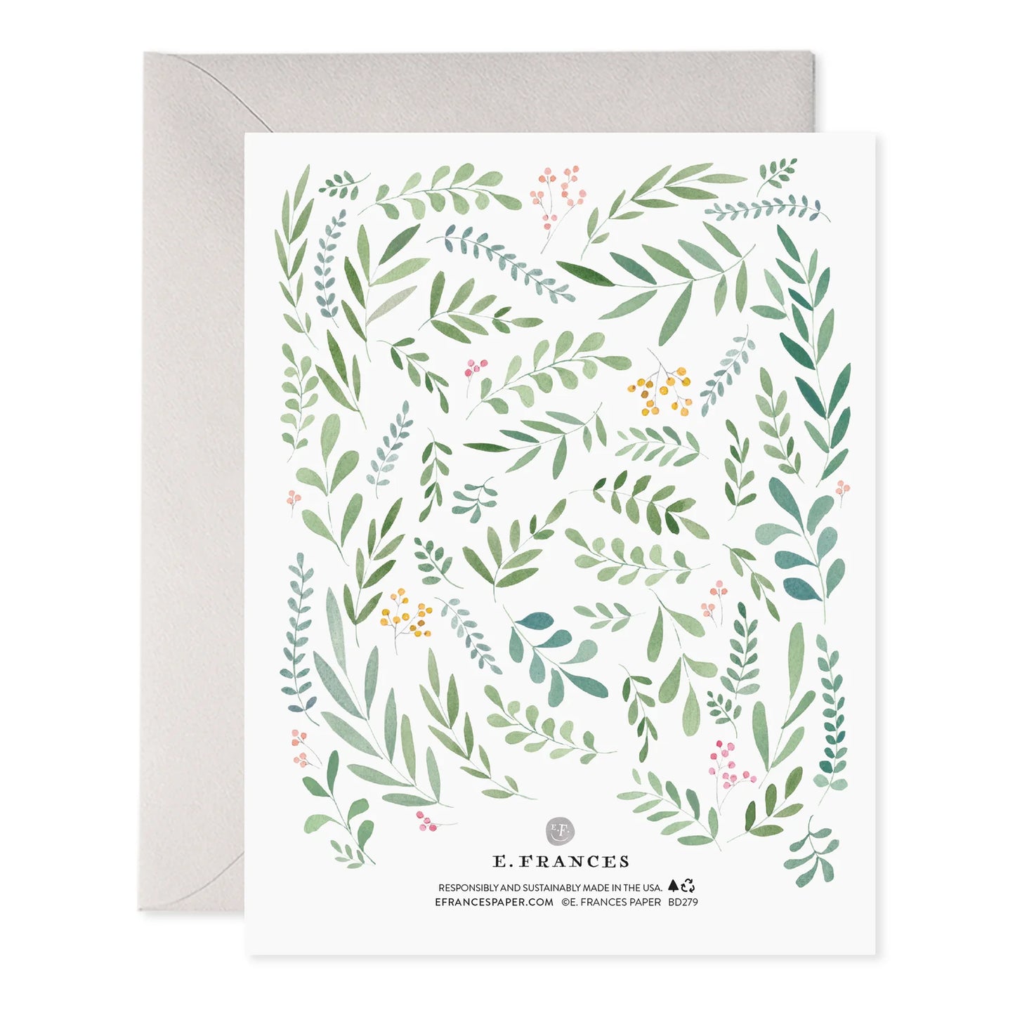 Pretty Leaves Birthday Card - E. Frances