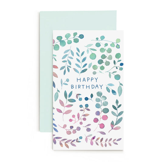 Pretty Leaves Birthday Enclosure Card