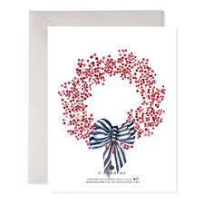 Joy Red Berry Wreath Card - E. Frances