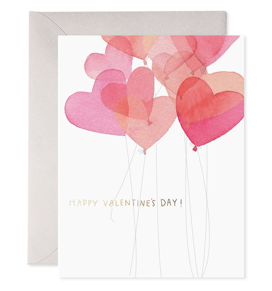 Valentine Balloons Greeting Card - E. Frances