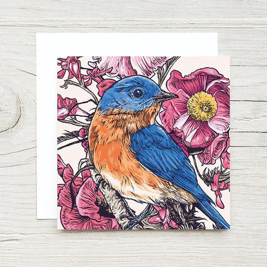 Bluebird with Flowers Enclosure Card