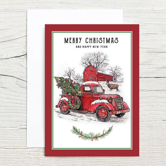 Vintage Truck Christmas Card