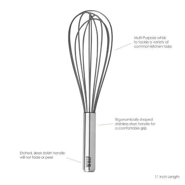 11” Silicone-Coated Stainless Steel Whip Whisk