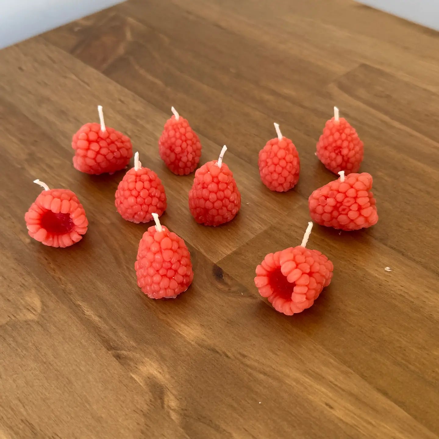 Double Gold (pink) Raspberry Birthday Beeswax Candles