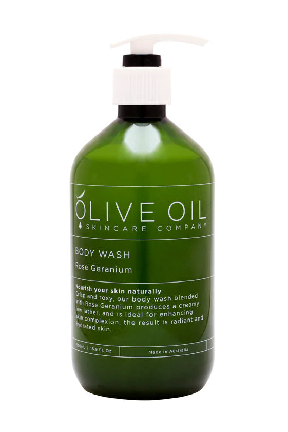 Olive Oil Body Wash - Rose Geranium - 500ml