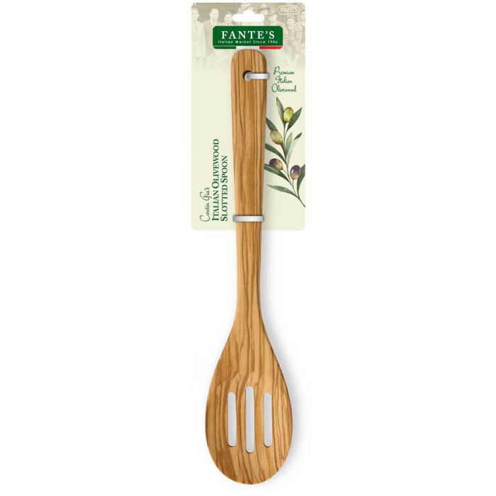 Fante’s Italian Olivewood Slotted Spoon