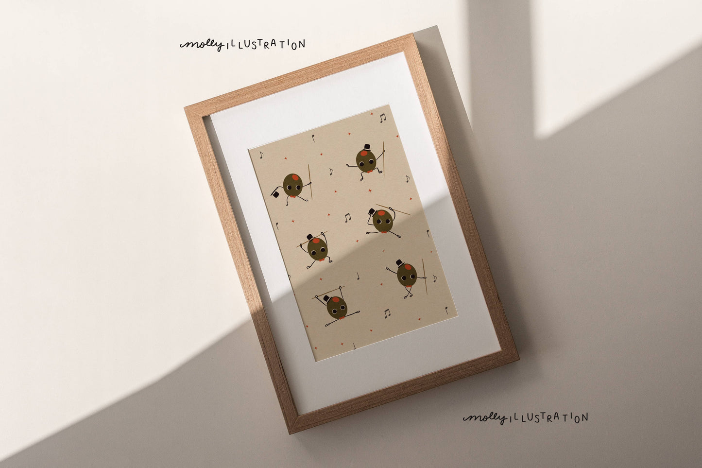 Dancing Olive Food Lover Art Print Wall Decor