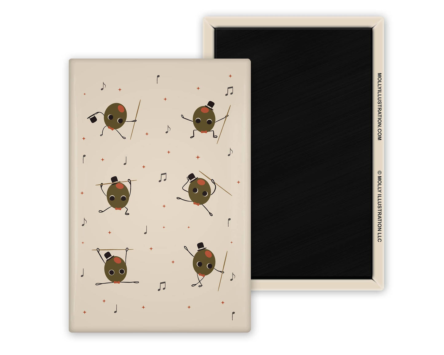 Pimento the Dancing Olive Illustrated Magnet