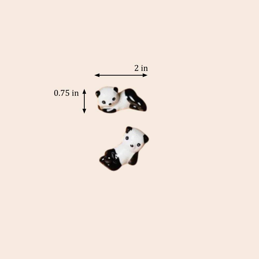 Ceramic Porcelain Panda Chopstick Rest - Set of 2