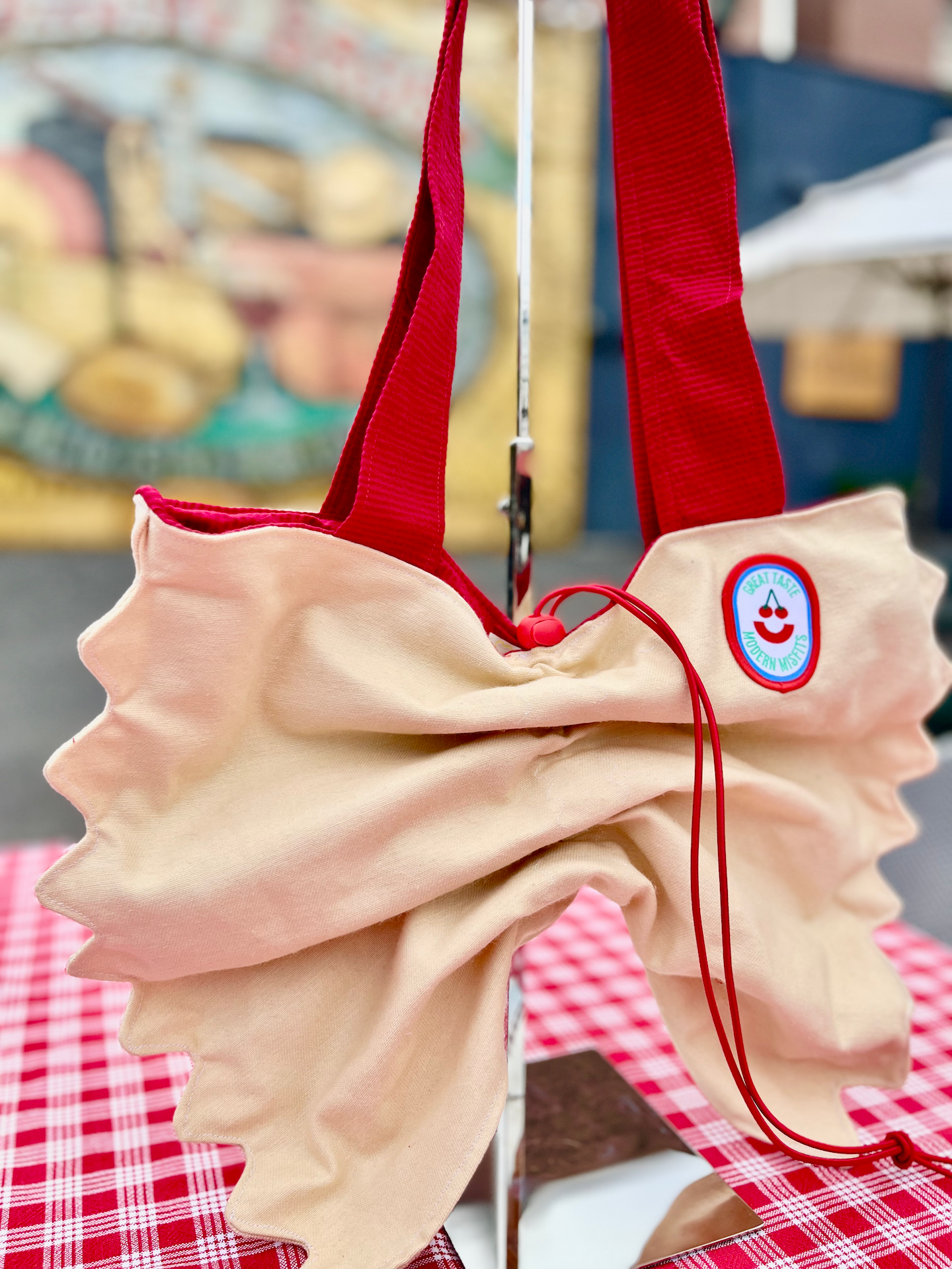 Farfalle Drawstring Large Tote Bag