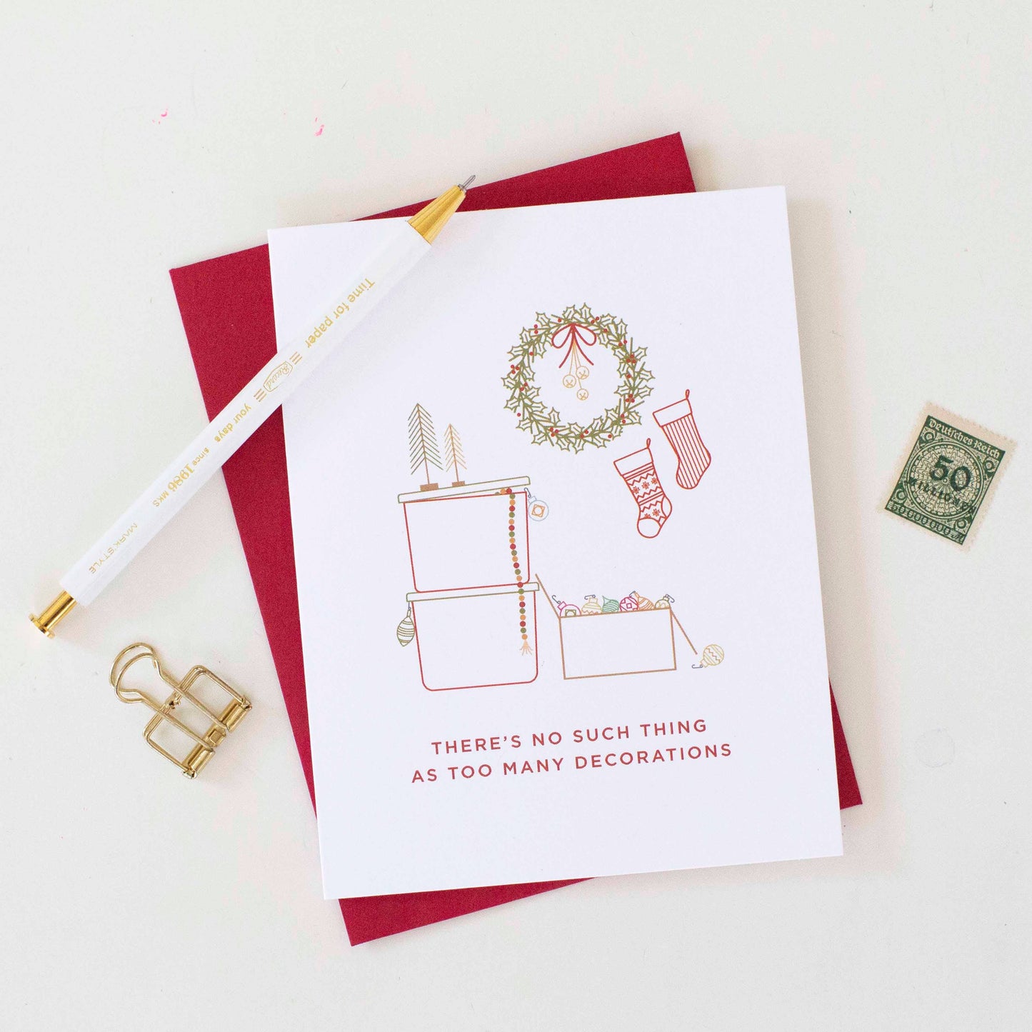 Too Many Decorations | Holiday Greeting Card