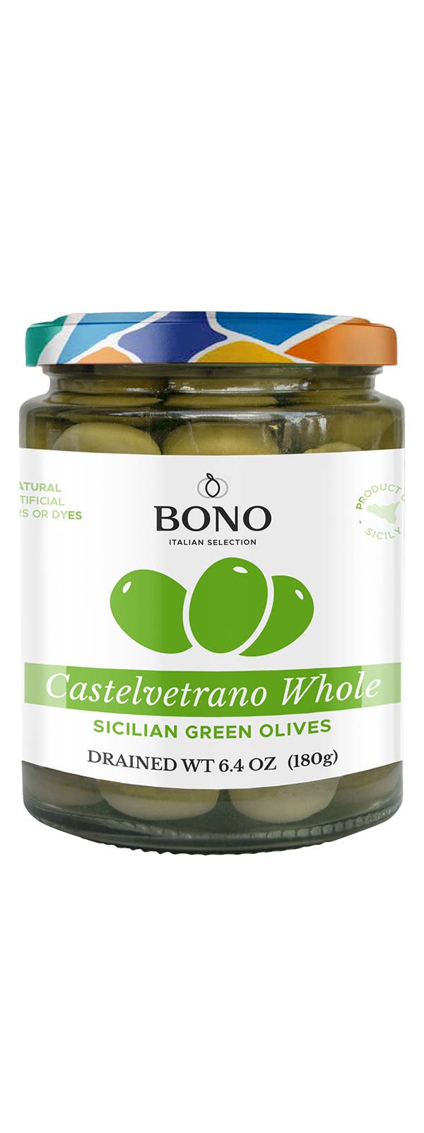 Bono Castelvetrano Sicilian Whole Green Olives Natural