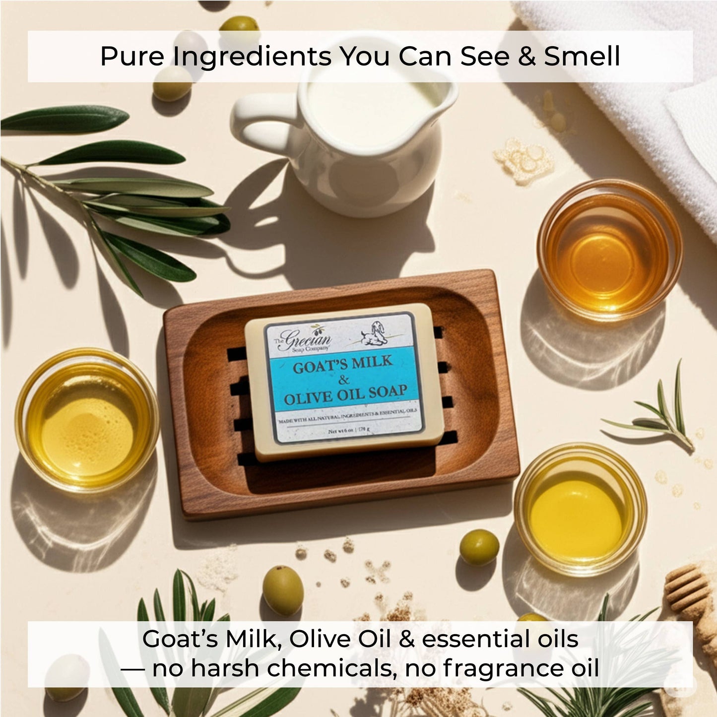 Clean Beauty All Natural Goat's Milk & Olive Oil Soap Bar