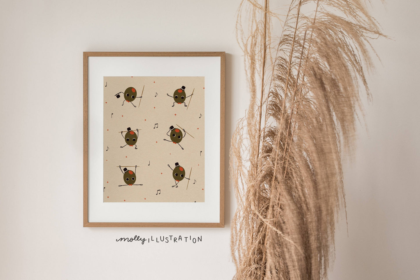 Dancing Olive Food Lover Art Print Wall Decor