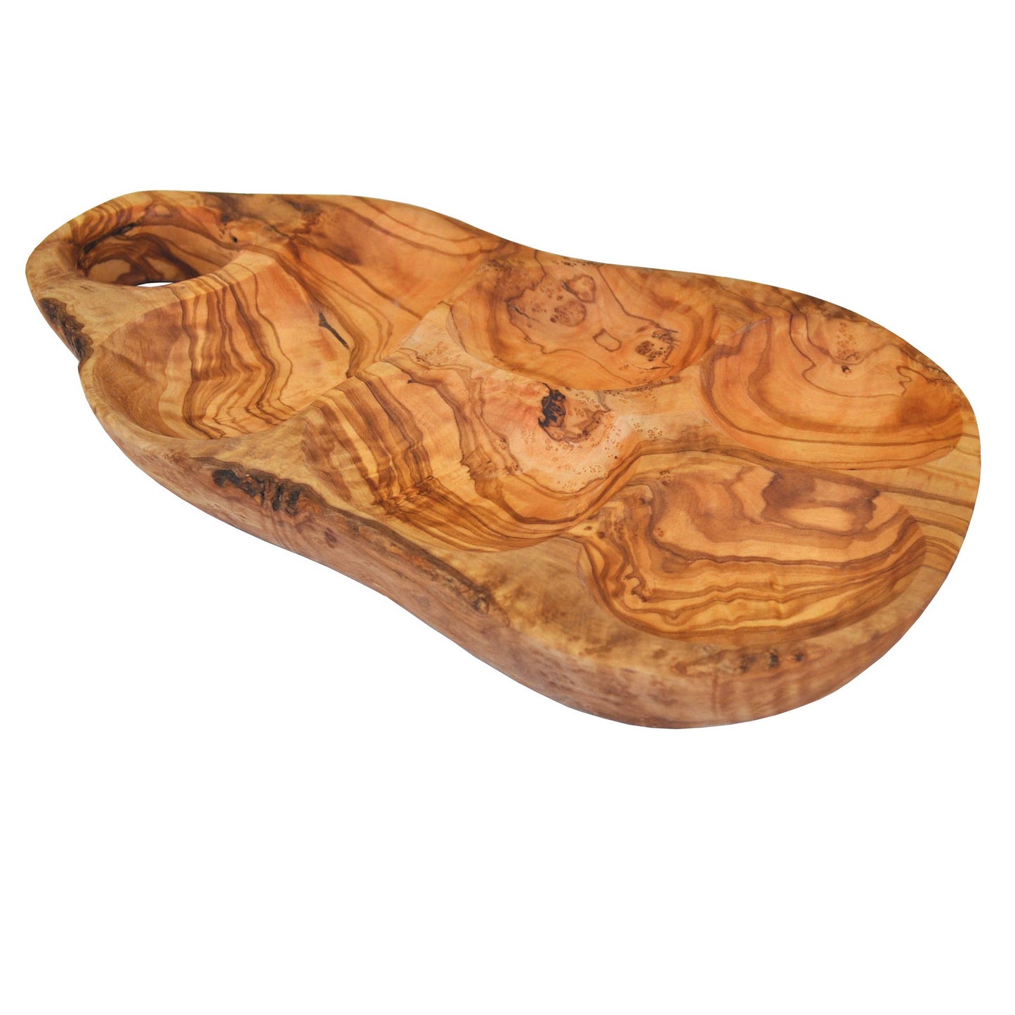 Olive Wood 5 Compartment Appetizer Serving Tray