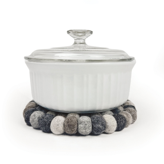 Dappled Gray Felt Ball Trivet | Min. order 4