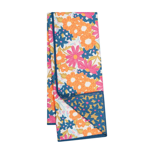 Anywhere Towel Reversible - Iris & Sea Mini Blooms