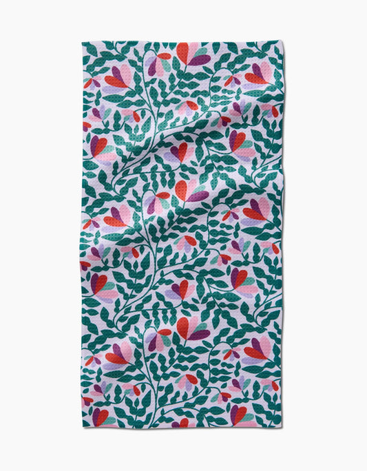 Spring Wavy Leaves Bar Towel