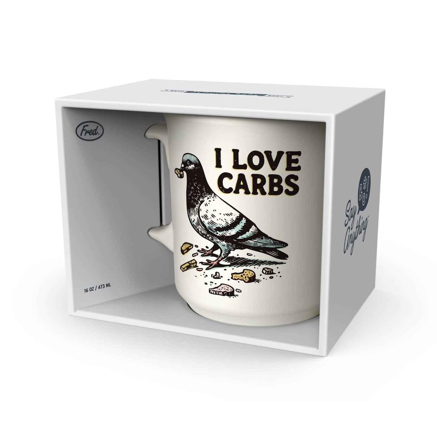 Say Anything Mug - I Love Carbs Pigeon