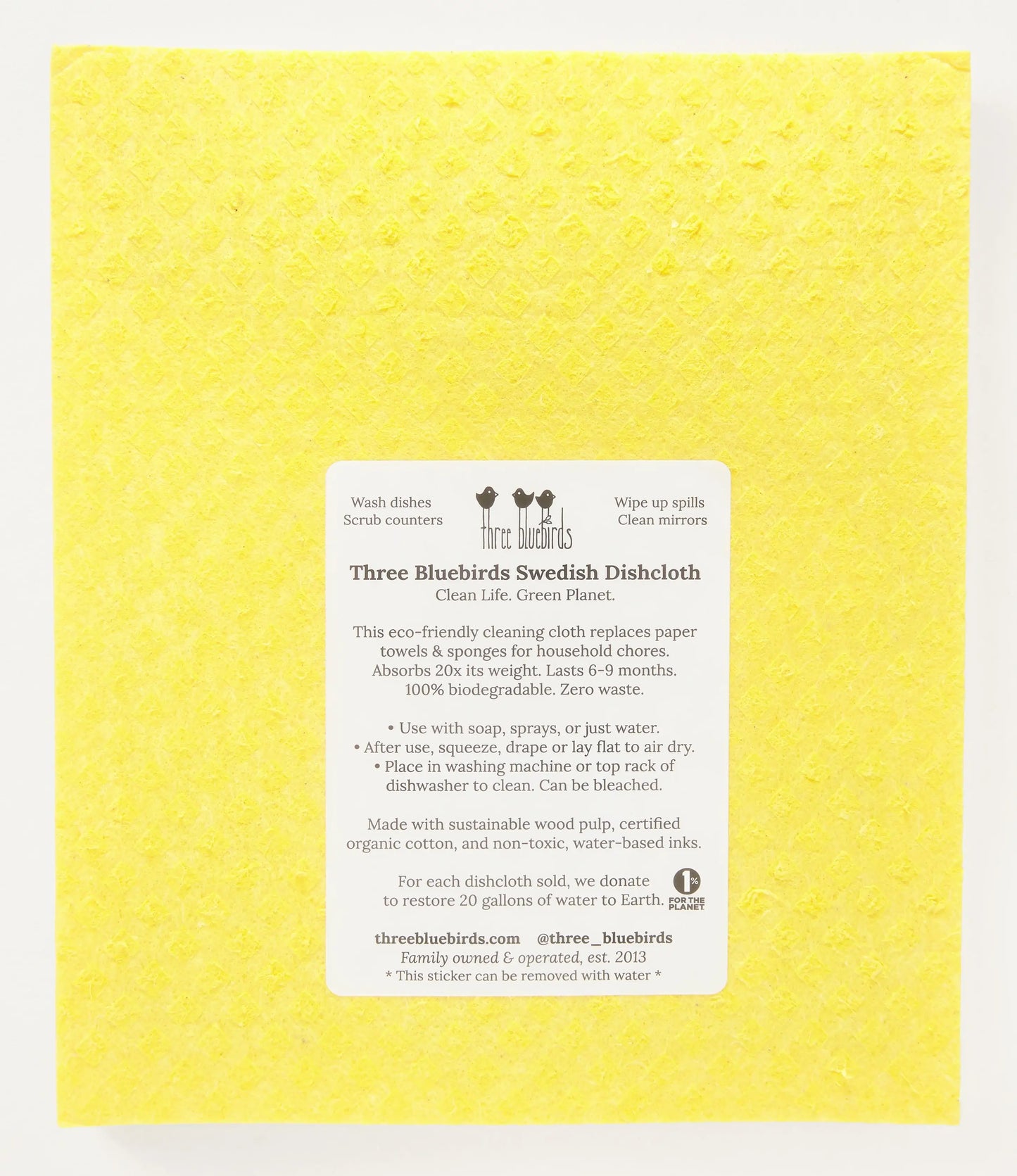 Thanks a Bunch! on Yellow Swedish Dishcloth