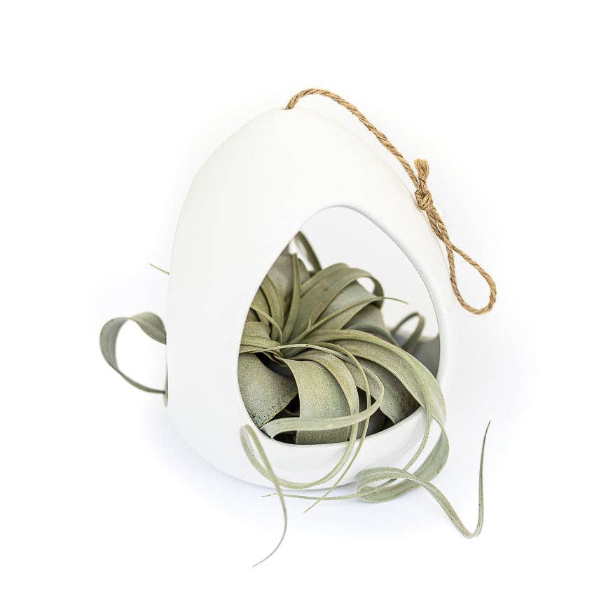 Large White Ceramic Hanging Pod