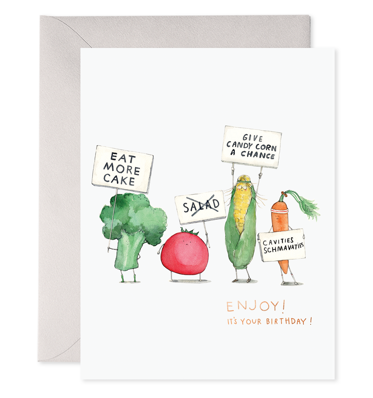 Veggie Strike Birthday Card - E. Frances