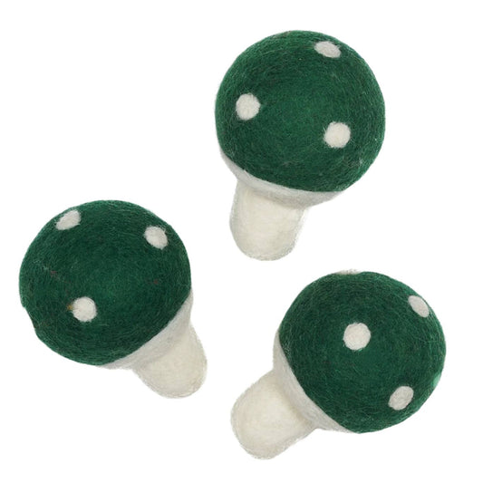 Wool Dryer Balls - Set of 3 Green Mushroom