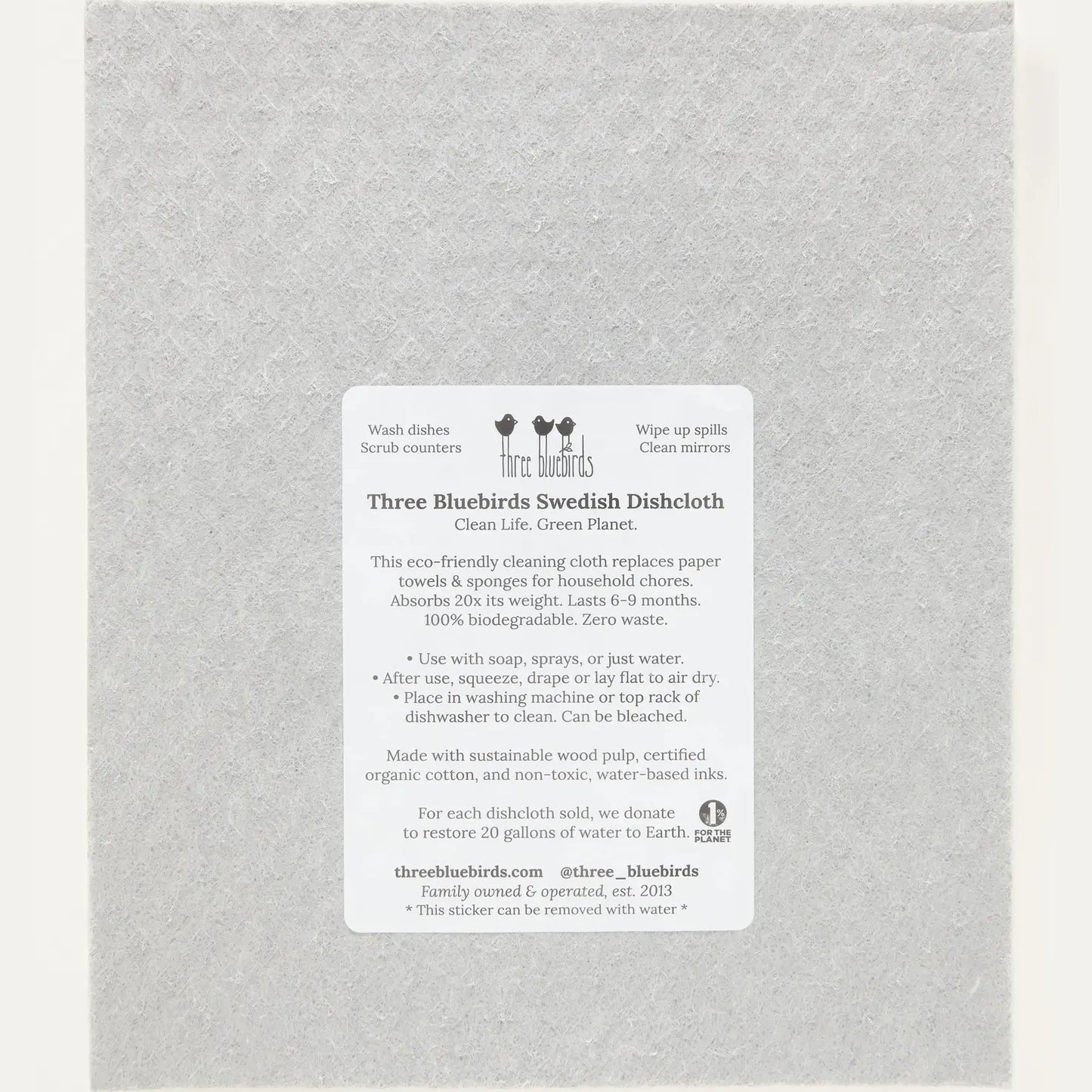 Cool Cat on Grey Swedish Dishcloth