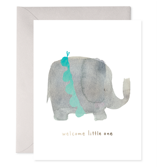 Welcome Little One Elephant Greeting Card