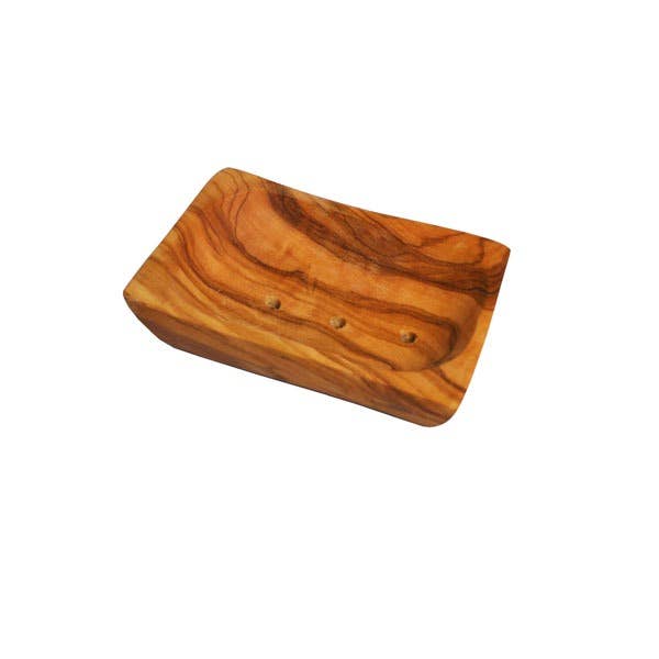 Olive Wood Soap Dish - With Drainage Holes